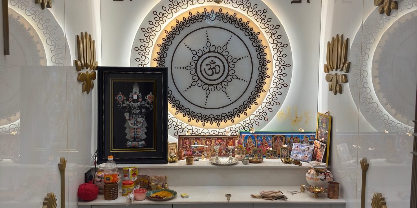 Home 31 Puja room interior design in Mallampet